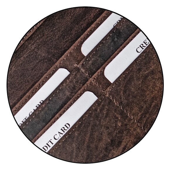 Artizanni Genuine Leather Slim Men's Tall Full Grain Vintage Wallet Vintage - Picture 6 of 7